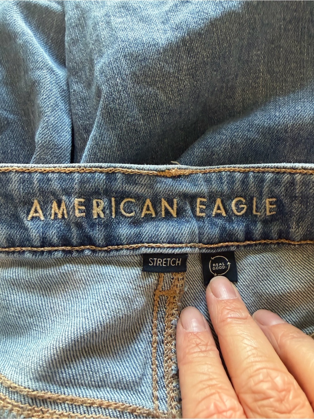 American Eagle Outfitters Super High Rise Baggy Wide Leg Raw Hem Jeans Size 8 - Picture 3 of 7